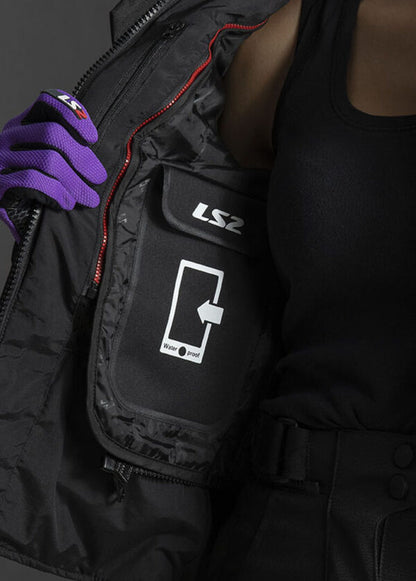 LS2 Serra Mesh Black Red Jacket - Riders Junction