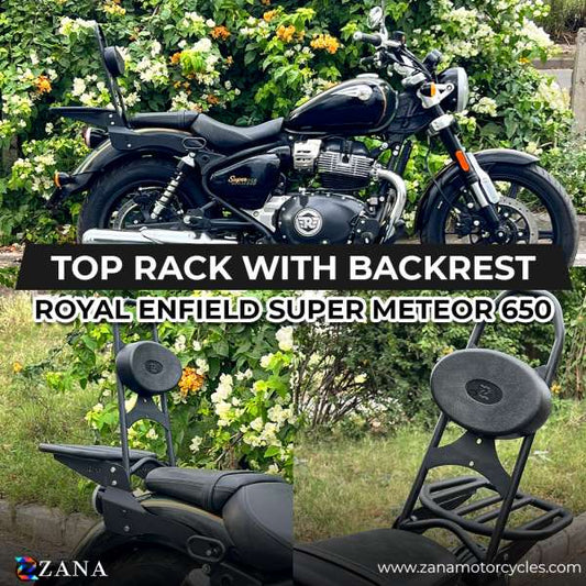 Top Rack With Pillion Backrest (small tray) For Royal Enfield Super Meteor 650 T-2 - ZI-8291 - Riders Junction
