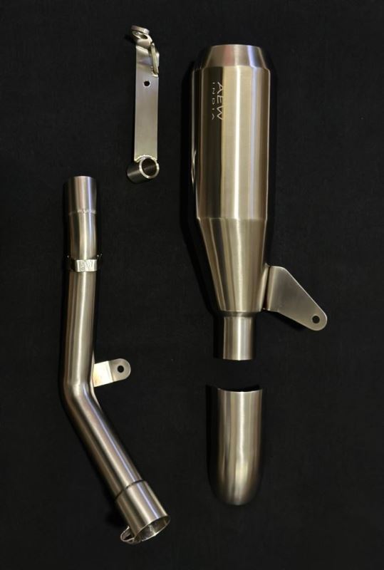 AEW EDGE Free Flow Exhaust With Mid Pipe & Centre Stand Bracket - Guerrilla 450