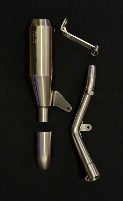 AEW EDGE Free Flow Exhaust With Mid Pipe & Centre Stand Bracket - Guerrilla 450