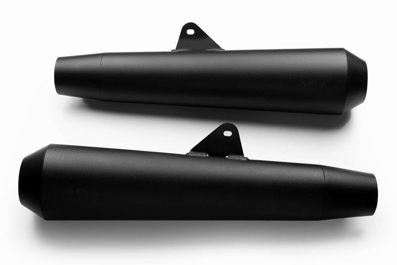 AEW TE 103 Megaphone- Stainless Steel Heat Resistance Black- Royal Enfield Interceptor GT650