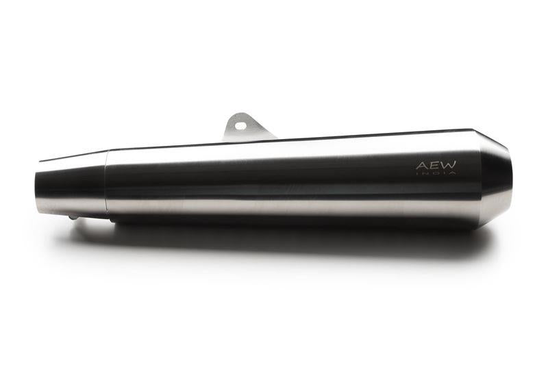 AEW TE 103 Megaphone- Stainless Steel Matt Polish - Royal Enfield Interceptor / GT650