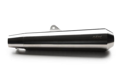 AEW TE 103 Megaphone- Stainless Steel Matt Polish - Royal Enfield Interceptor / GT650