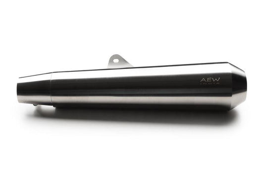 AEW TE 103 Megaphone- Stainless Steel Matt Polish - Royal Enfield Interceptor / GT650