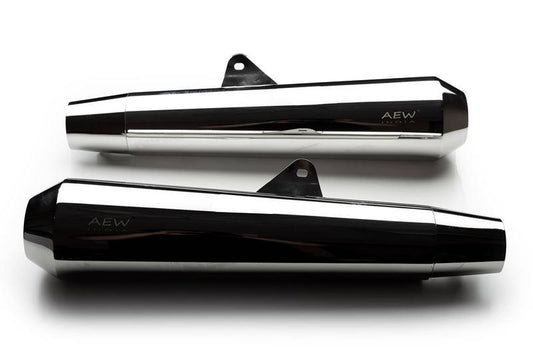AEW TE 103 Megaphone- Stainless Steel Mirror Polish- Royal Enfield Interceptor GT650