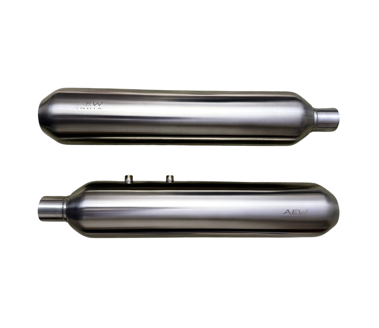 AEW Performance Exhaust for Super Meteor 650 - TE 202 SS 304 - Stainless Steel Mirror Polish