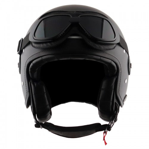 AXOR Alberto Helmet in Matt Black & Silver Color with Matt Black Goggle - Riders Junction
