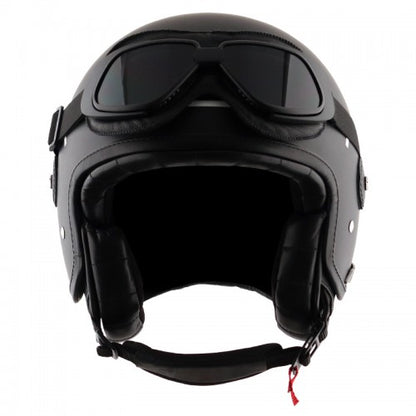 AXOR Alberto Helmet in Matt Black & Silver Color with Matt Black Goggle - Riders Junction