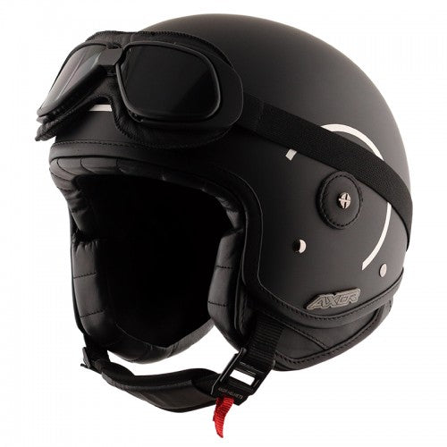 AXOR Alberto Helmet in Matt Black & Silver Color with Matt Black Goggle - Riders Junction