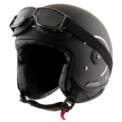 AXOR Alberto Helmet in Matt Black & Silver Color with Silver Goggle - Riders Junction
