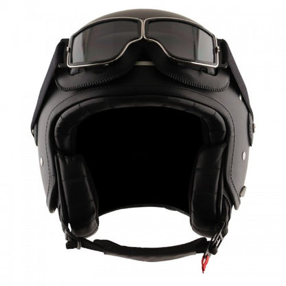 AXOR Alberto Helmet in Matt Black & Silver Color with Silver Goggle - Riders Junction