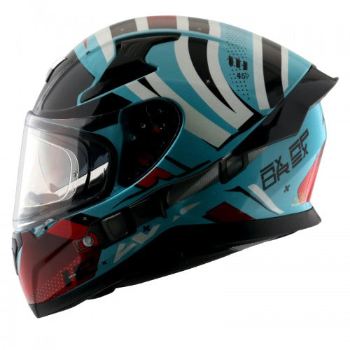 AXOR Apex Hex-2 Motorcycle Helmet - Blue & Red