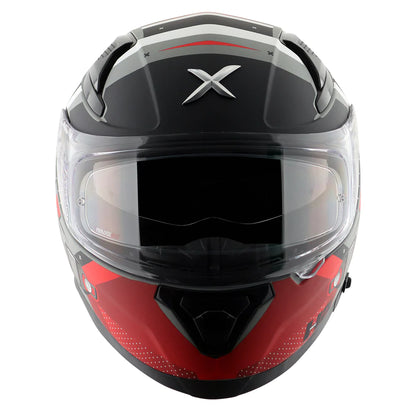 AXOR Apex Hex-2 Motorcycle Helmet - Dull Cool Grey Red