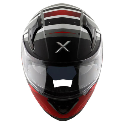 AXOR Apex Hex-2 Motorcycle Helmet - Dull Cool Grey Red