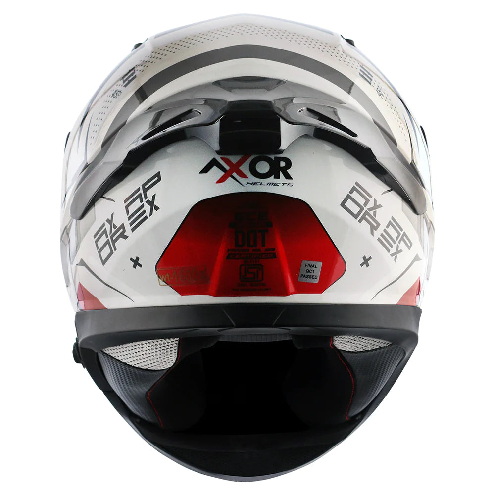 AXOR Apex Hex-2 Motorcycle Helmet - Glossy White Red