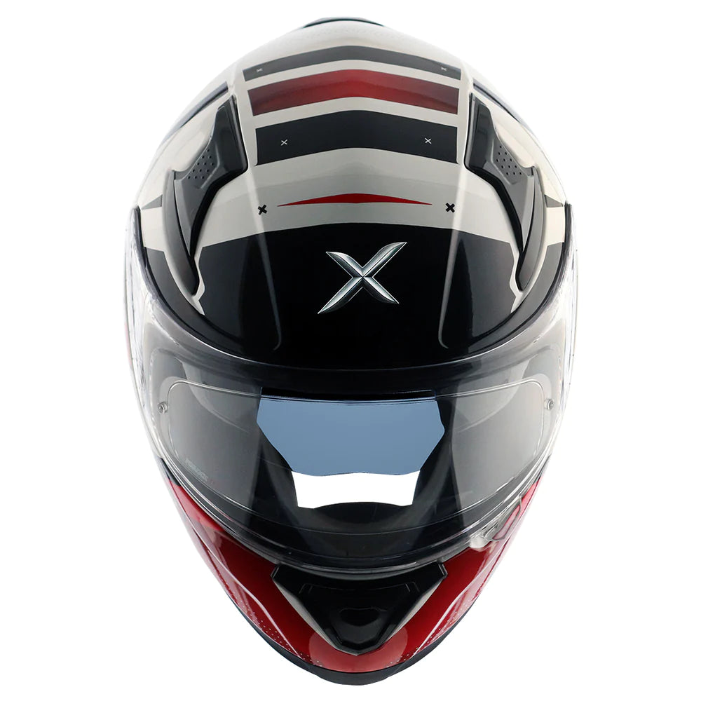 AXOR Apex Hex-2 Motorcycle Helmet - Glossy White Red