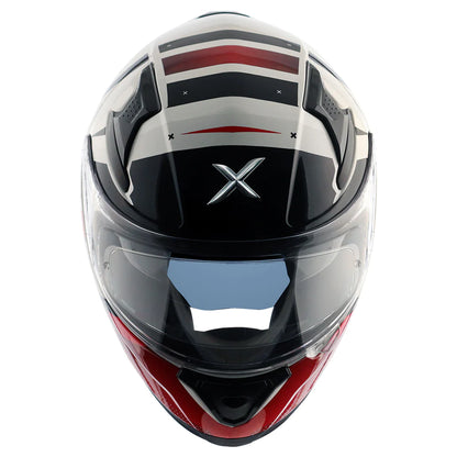 AXOR Apex Hex-2 Motorcycle Helmet - Glossy White Red