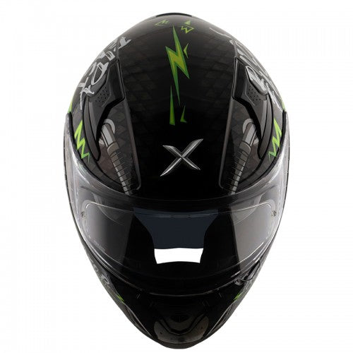 AXOR Apex Ride Fast Motorcycle Helmet - Black Neon Yellow