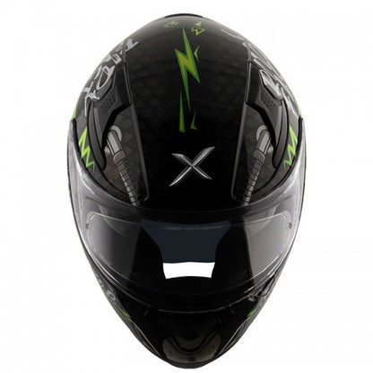 AXOR Apex Ride Fast Motorcycle Helmet - Black Neon Yellow