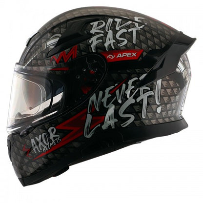 AXOR Apex Ride Fast Motorcycle Helmet - Black Red