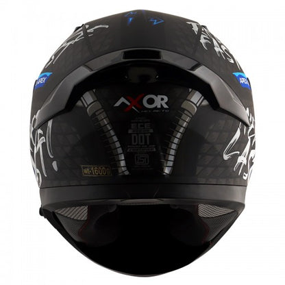 AXOR Apex Ride Fast Motorcycle Helmet - Matt Black Blue