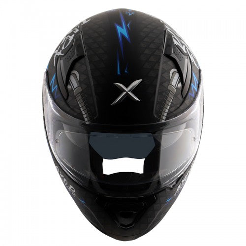 AXOR Apex Ride Fast Motorcycle Helmet - Matt Black Blue