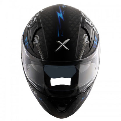 AXOR Apex Ride Fast Motorcycle Helmet - Matt Black Blue