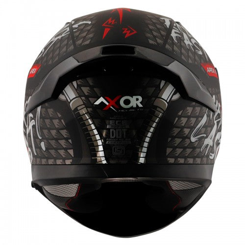 AXOR Apex Ride Fast Motorcycle Helmet - Matt Black Red