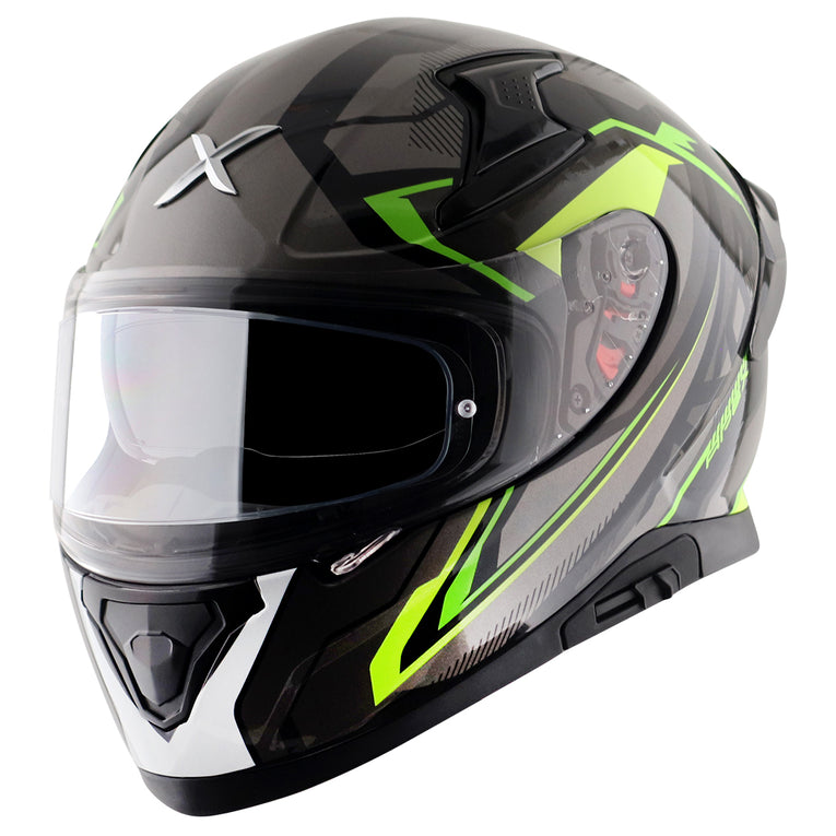 AXOR Apex Road Trip Gloss Helmet-Black Neon Yellow