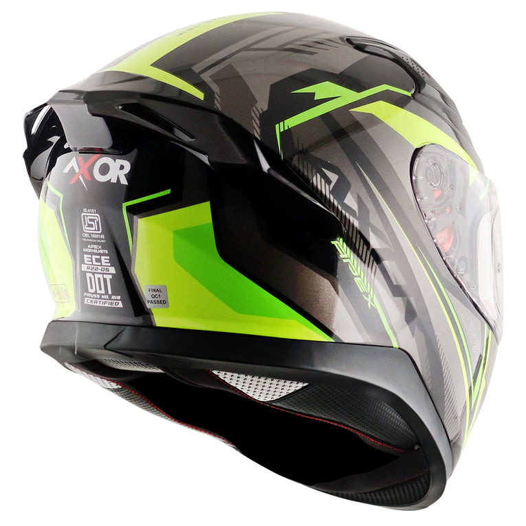 AXOR Apex Road Trip Gloss Helmet-Black Neon Yellow