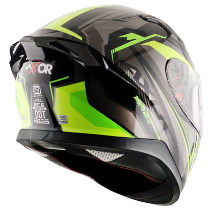 AXOR Apex Road Trip Gloss Helmet-Black Neon Yellow