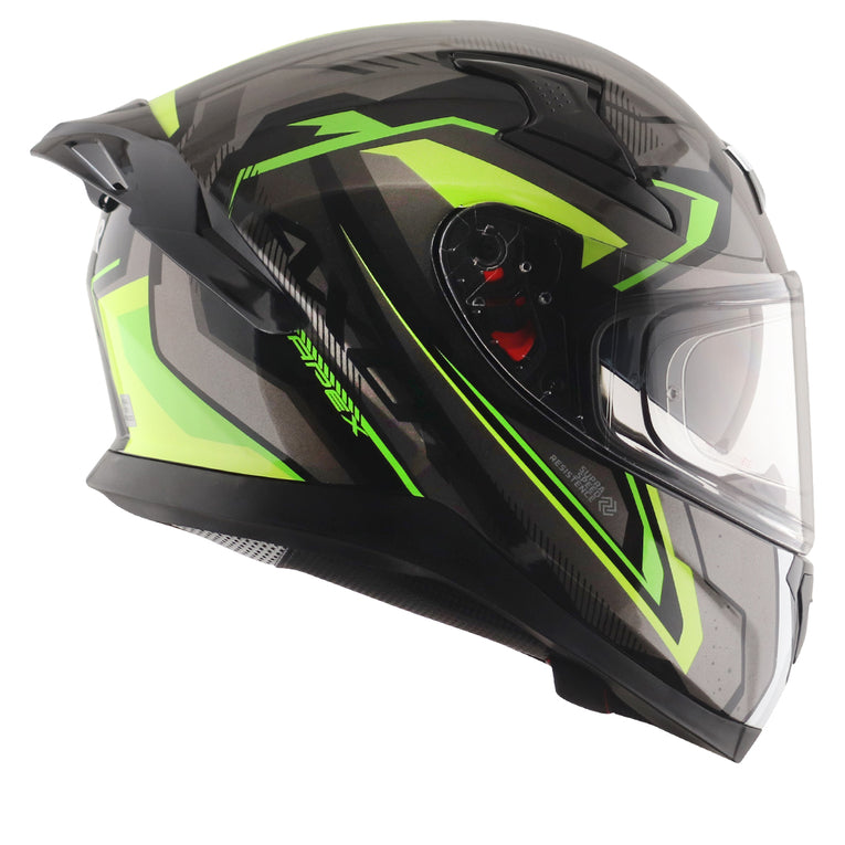 AXOR Apex Road Trip Gloss Helmet-Black Neon Yellow