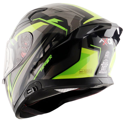 AXOR Apex Road Trip Gloss Helmet-Black Neon Yellow