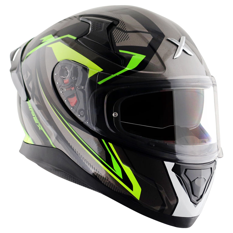 AXOR Apex Road Trip Gloss Helmet-Black Neon Yellow