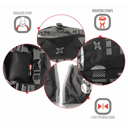 AXOR - Black & Grey Tail Bag - 25 LTS - 40LTS - Riders Junction