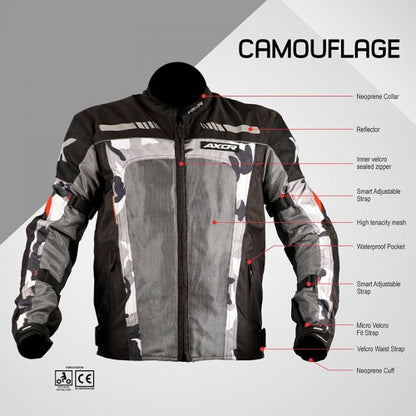 AXOR CAMOUFLAGE Riding Jacket - Black Red