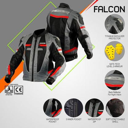 AXOR Falcon Jacket - Black Red - Riders Junction
