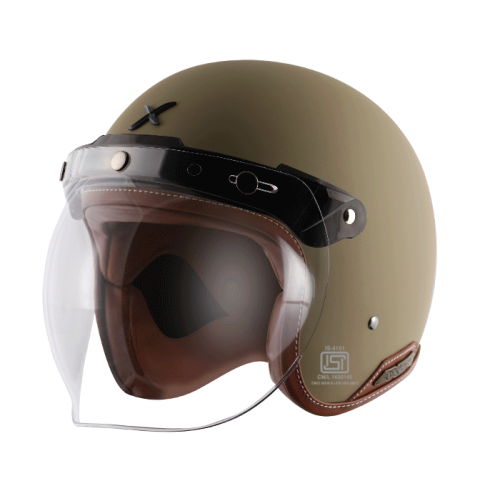 AXOR Retro Jet Helmet (Matt Desert Storm) - Riders Junction