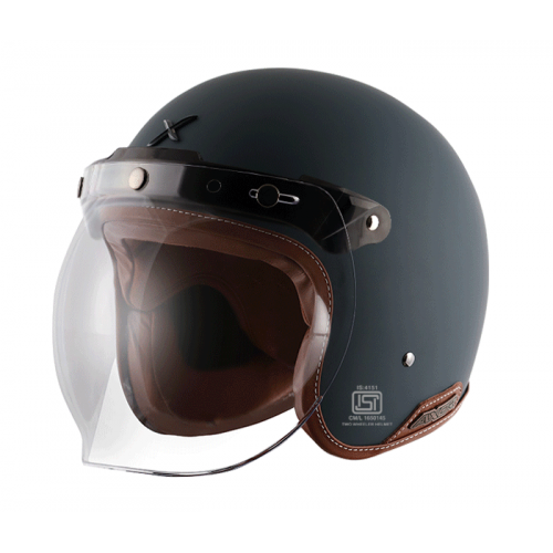 AXOR Retro Jet Helmet (Matt Slate) - Riders Junction