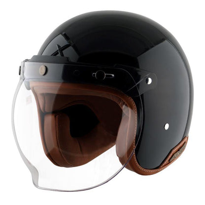 AXOR Retro Jet Helmet - Black - Riders Junction
