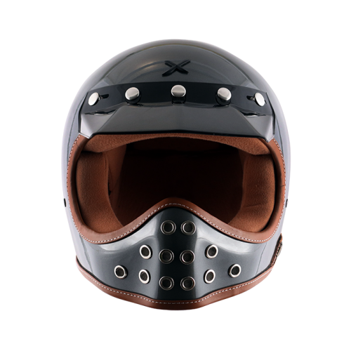 AXOR Retro Moto-X Glossy Athena Grey Helmet - Riders Junction