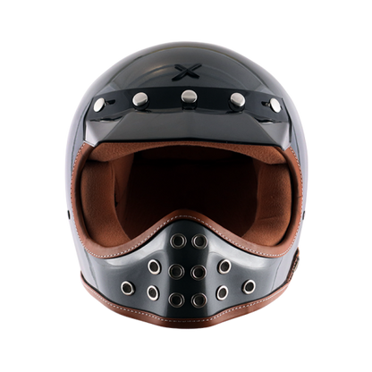 AXOR Retro Moto-X Glossy Athena Grey Helmet - Riders Junction