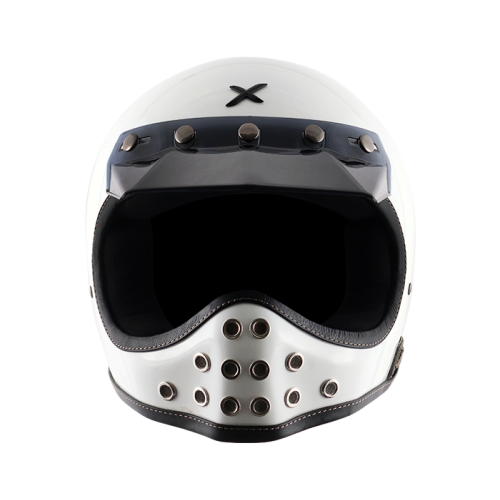 AXOR Retro Moto-X Glossy White Helmet - Riders Junction