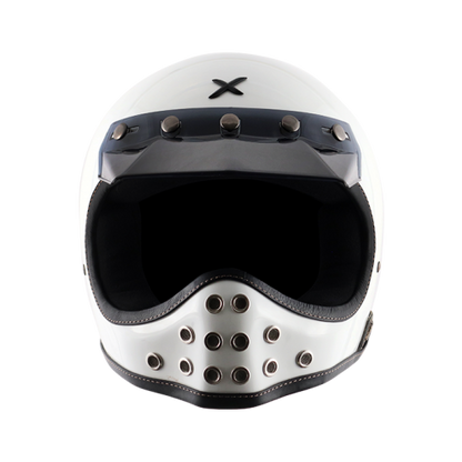 AXOR Retro Moto-X Glossy White Helmet - Riders Junction