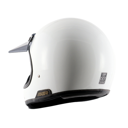 AXOR Retro Moto-X Glossy White Helmet - Riders Junction