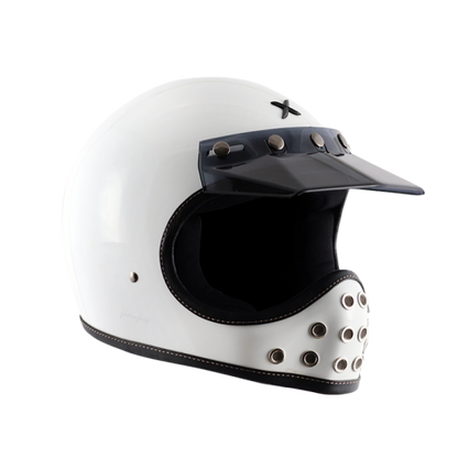 AXOR Retro Moto-X Glossy White Helmet - Riders Junction