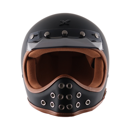 AXOR Retro Moto-X Matt Black Helmet - Riders Junction