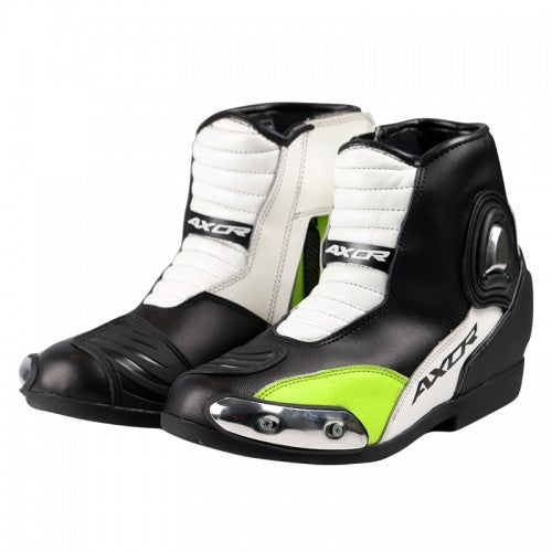 AXOR SLICKS Black Neon Green Riding Boots