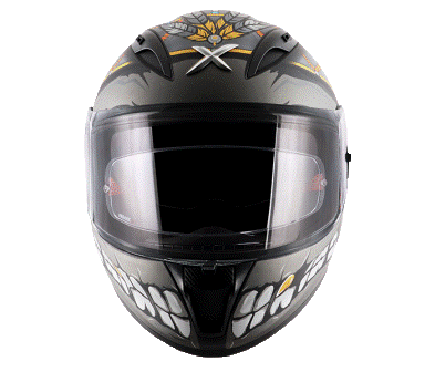 AXOR STREET FREEDOM Glossy Black Orange Helmet- Riders Junction