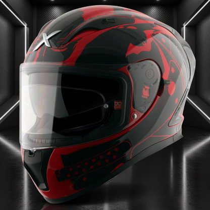 AXOR - Street DC Batman Full Face Helmet - Glossy Red Black